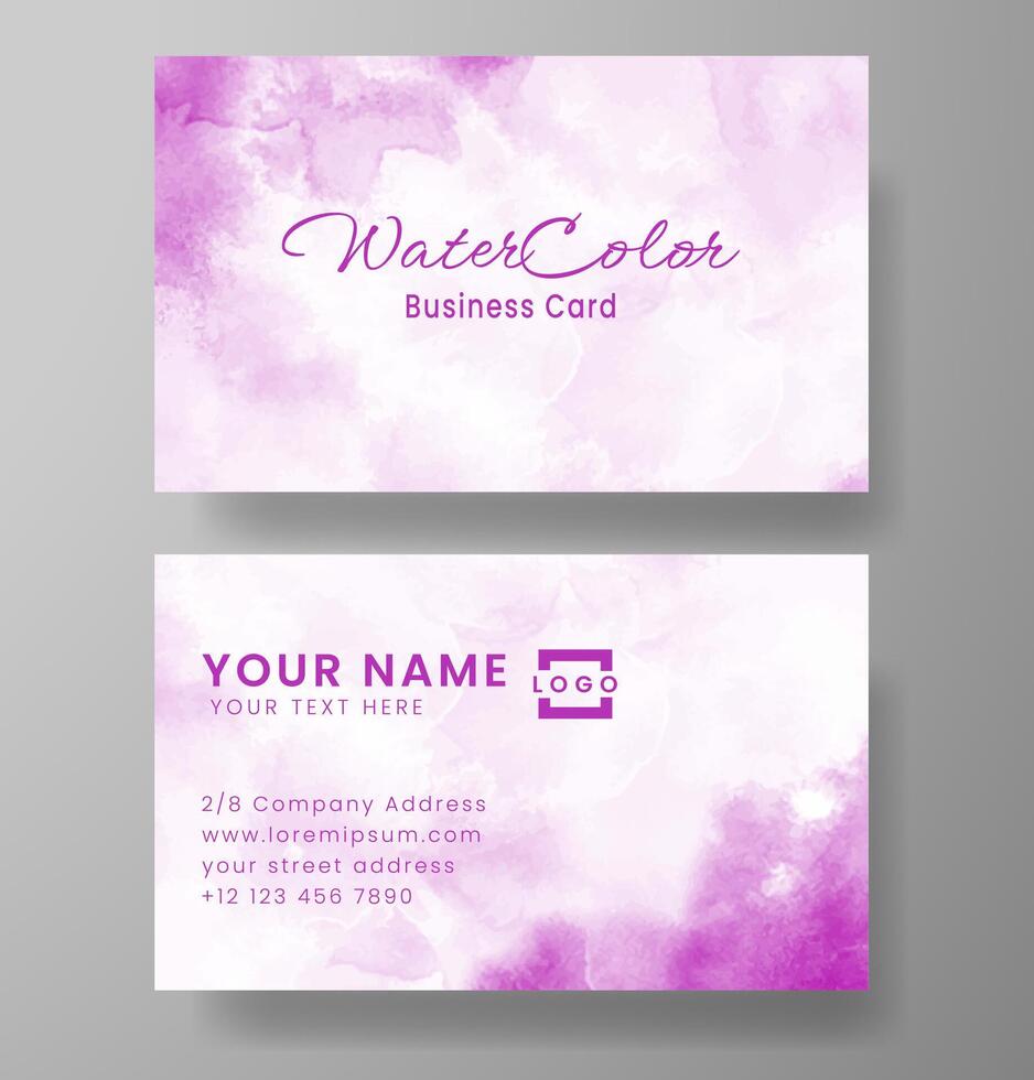 Beautiful business card template with watercolor vector