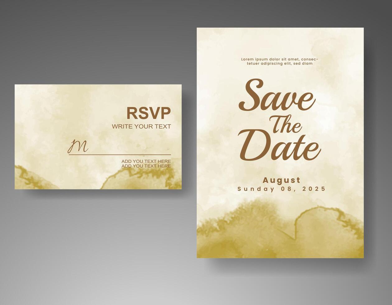 Wedding invitation with abstract watercolor background vector