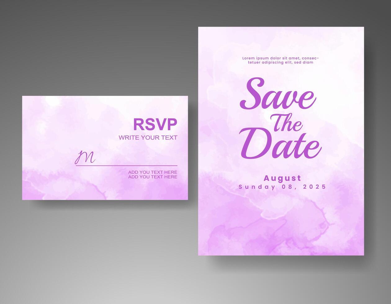 Wedding invitation with abstract watercolor background vector