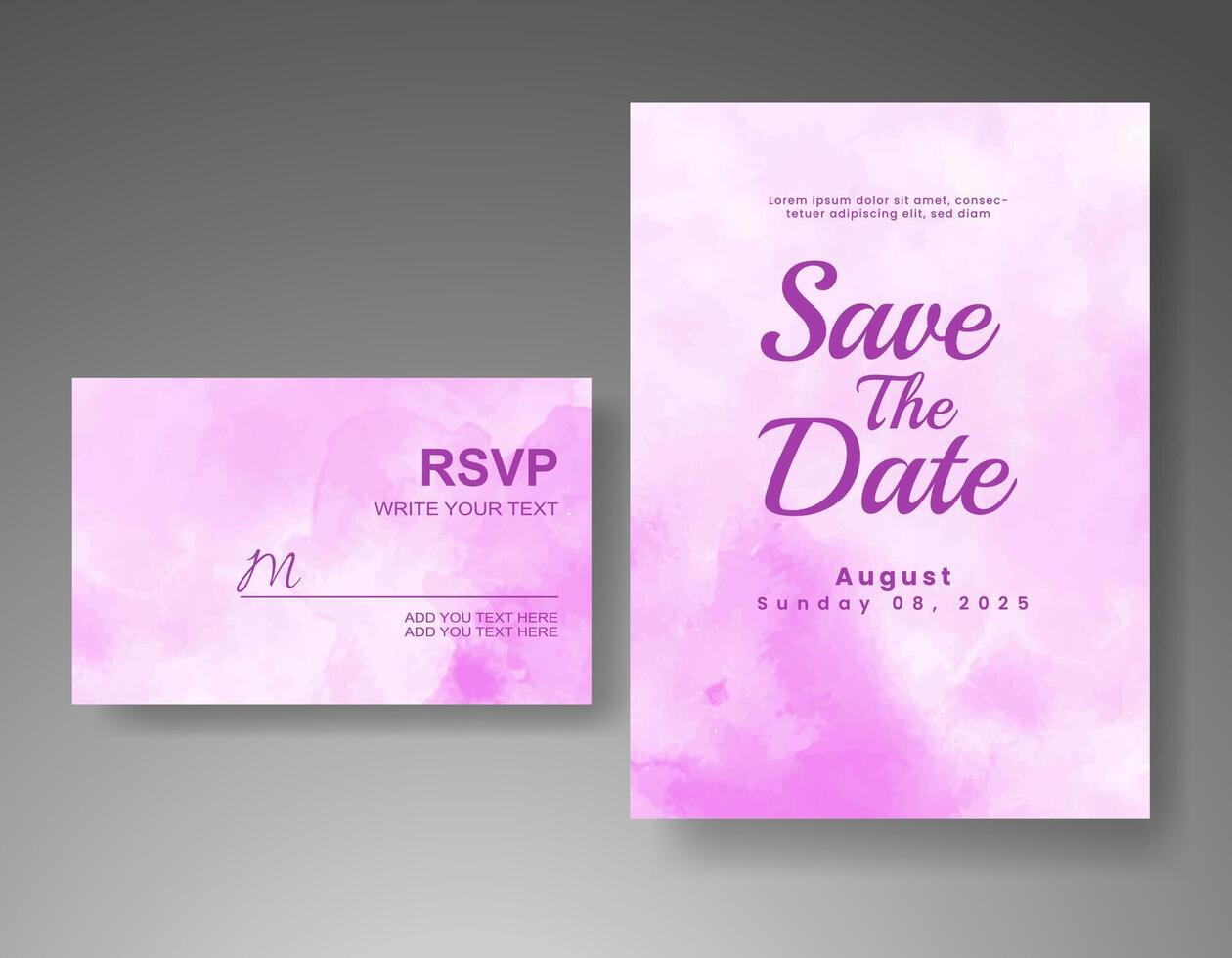 invitación de boda con fondo abstracto de acuarela vector