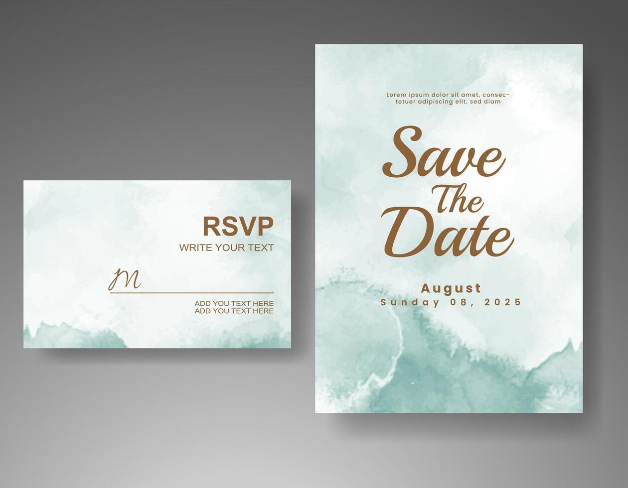 Wedding invitation with abstract watercolor background vector