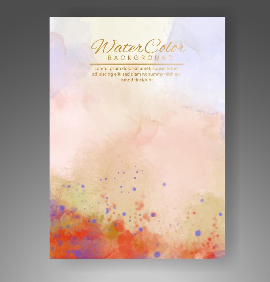 Cover template with watercolor background. Design for your cover, date, postcard, banner, logo. vector