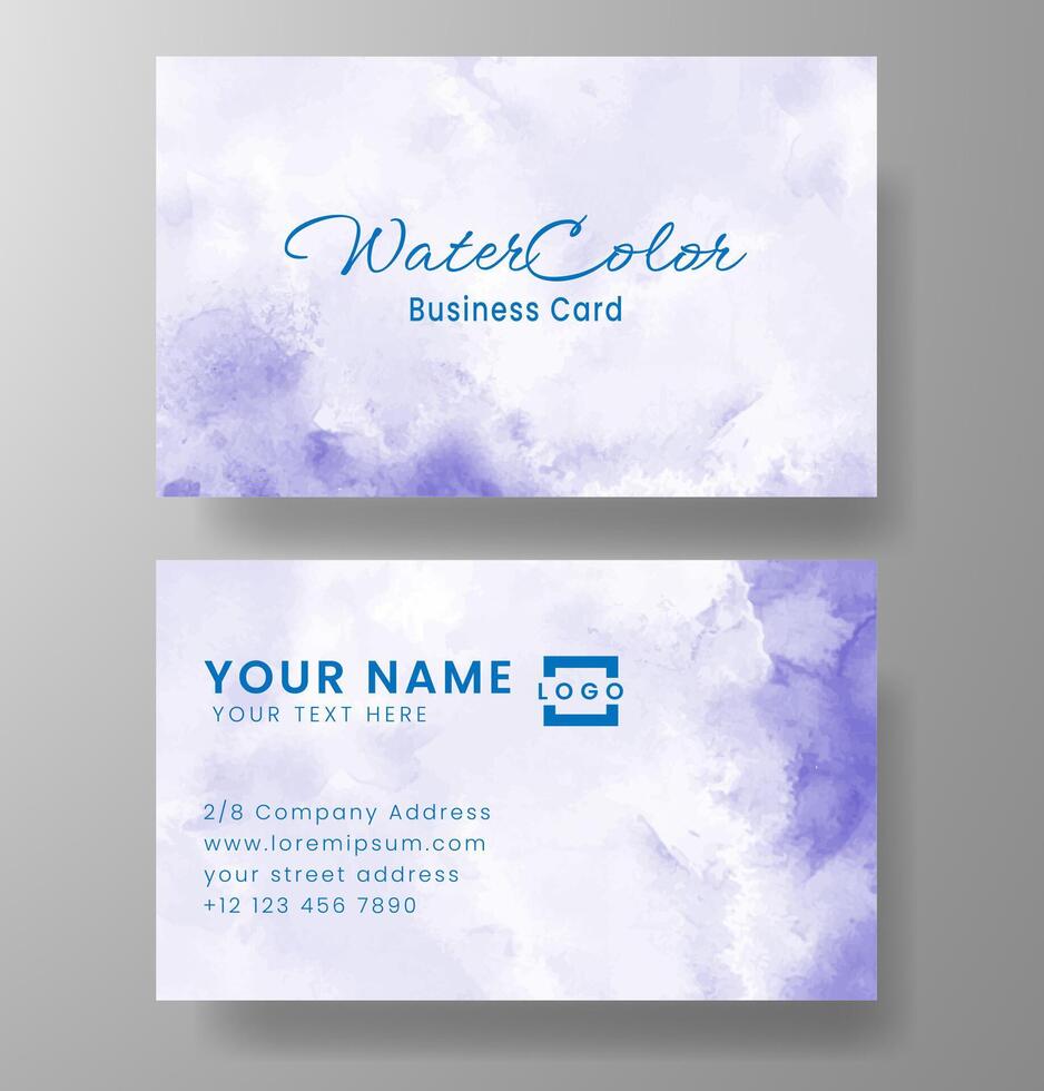 Beautiful business card template with watercolor vector