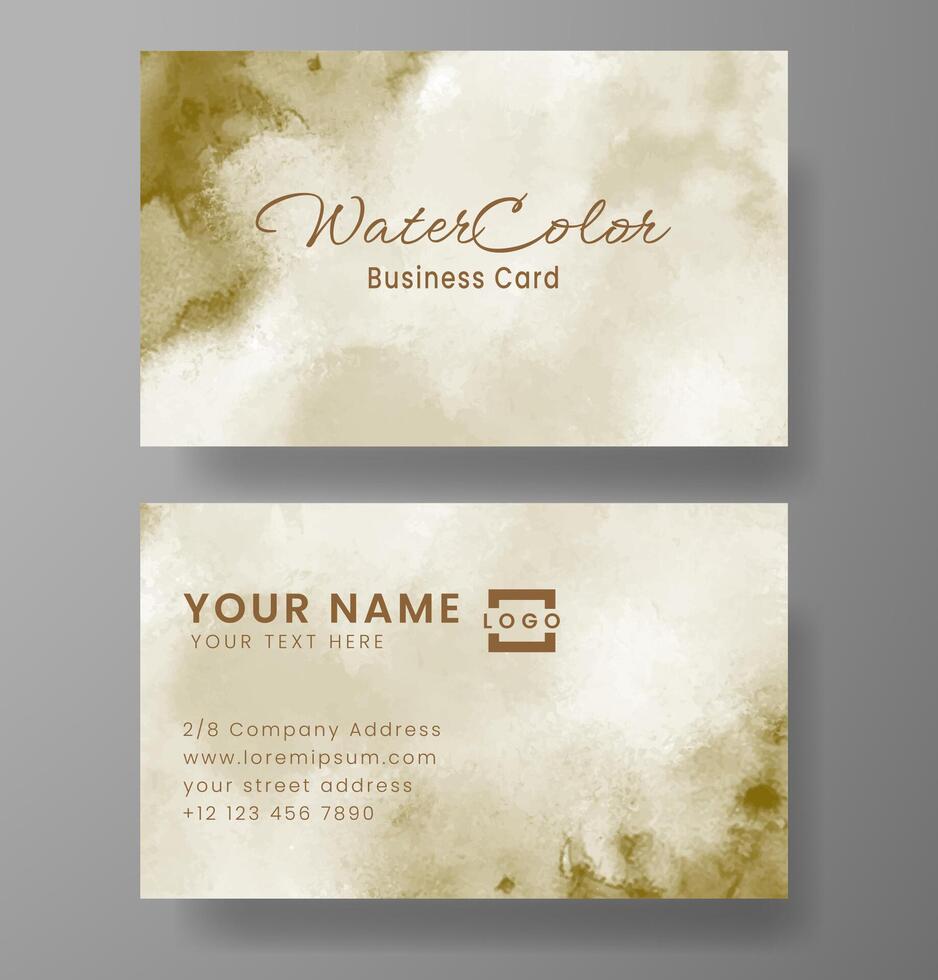 Beautiful business card template with watercolor vector