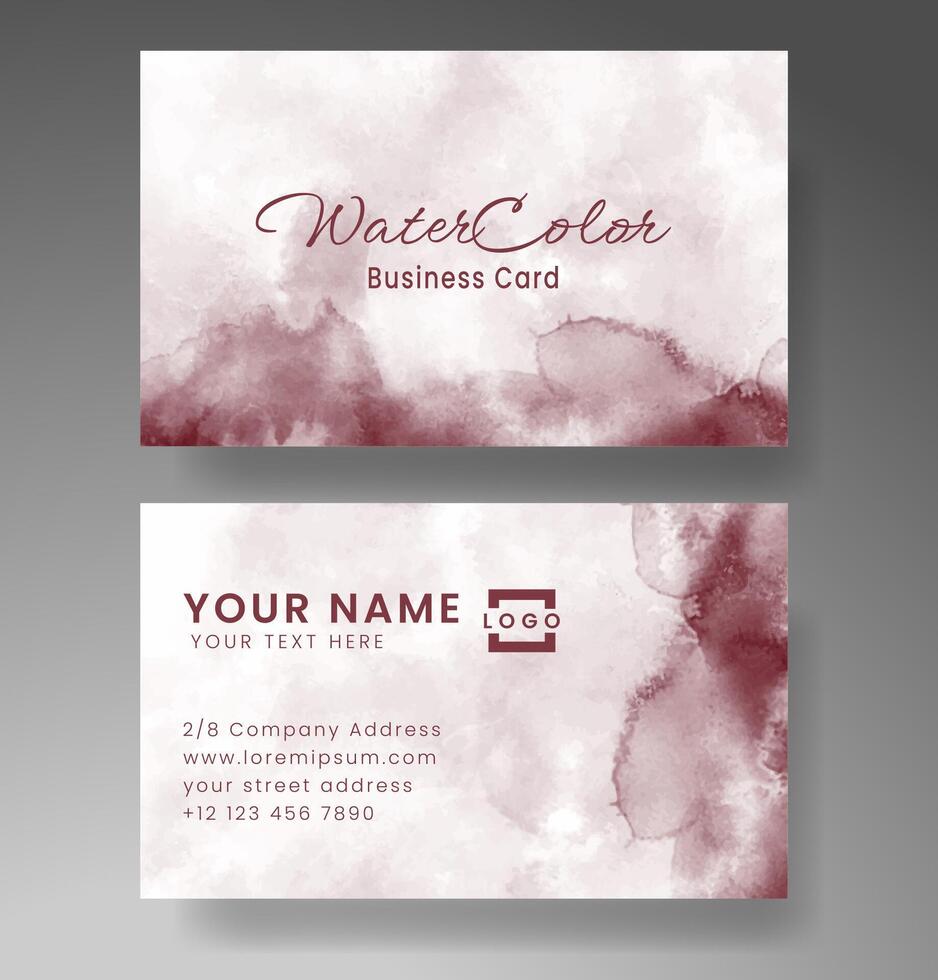 Beautiful business card template with watercolor vector