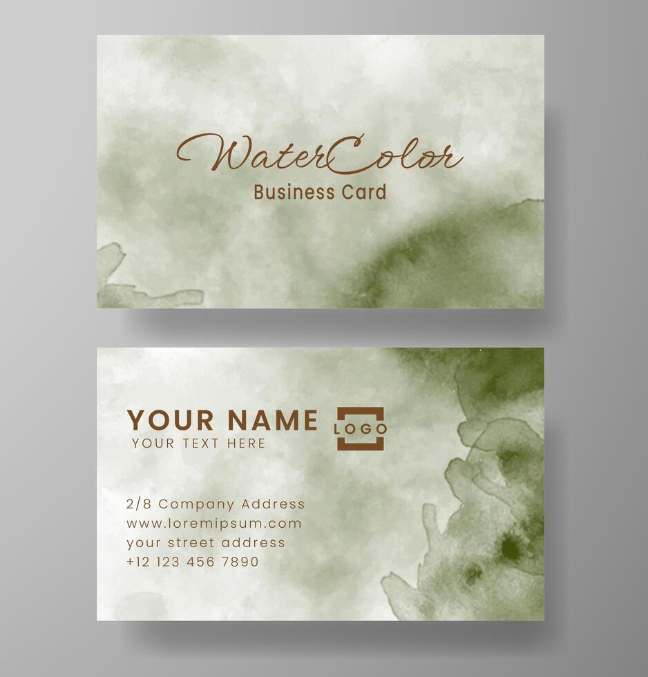 Beautiful business card template with watercolor vector