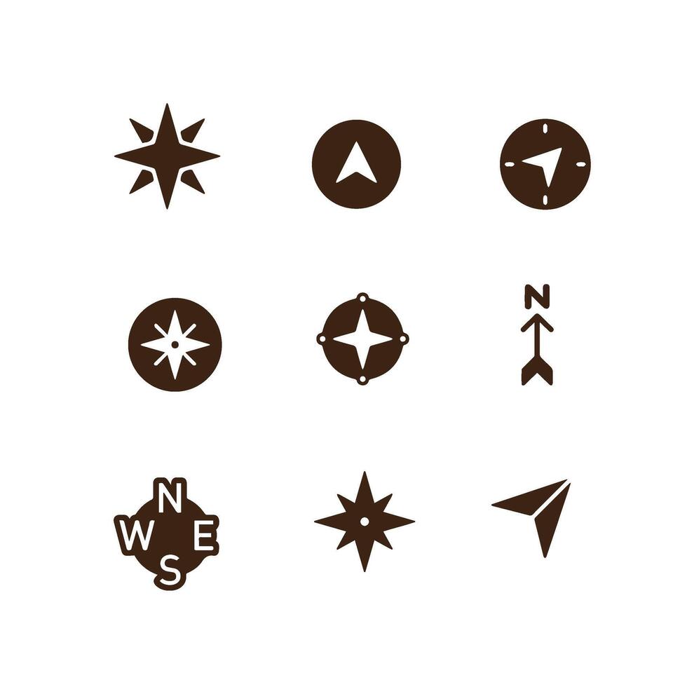 compass sign icon set vector