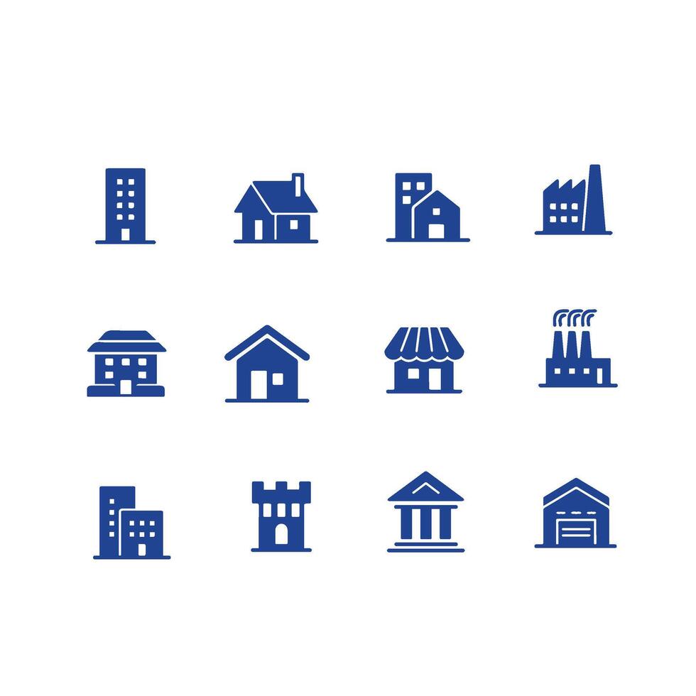 buildings icons set , house icon vector