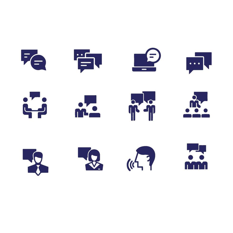 speaking icon set , communication icons vector