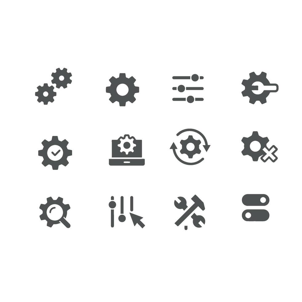 Setting gear icon set vector