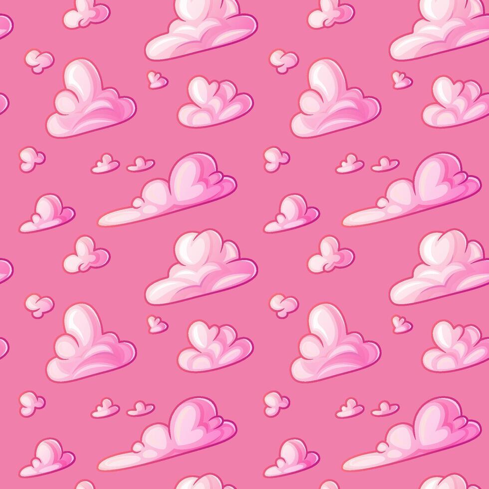 Pink Clouds Seamless Pattern vector