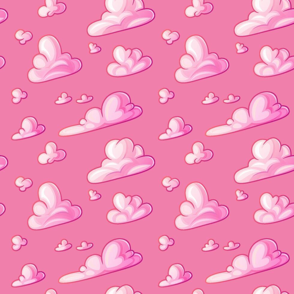 Pink Clouds Seamless Pattern vector