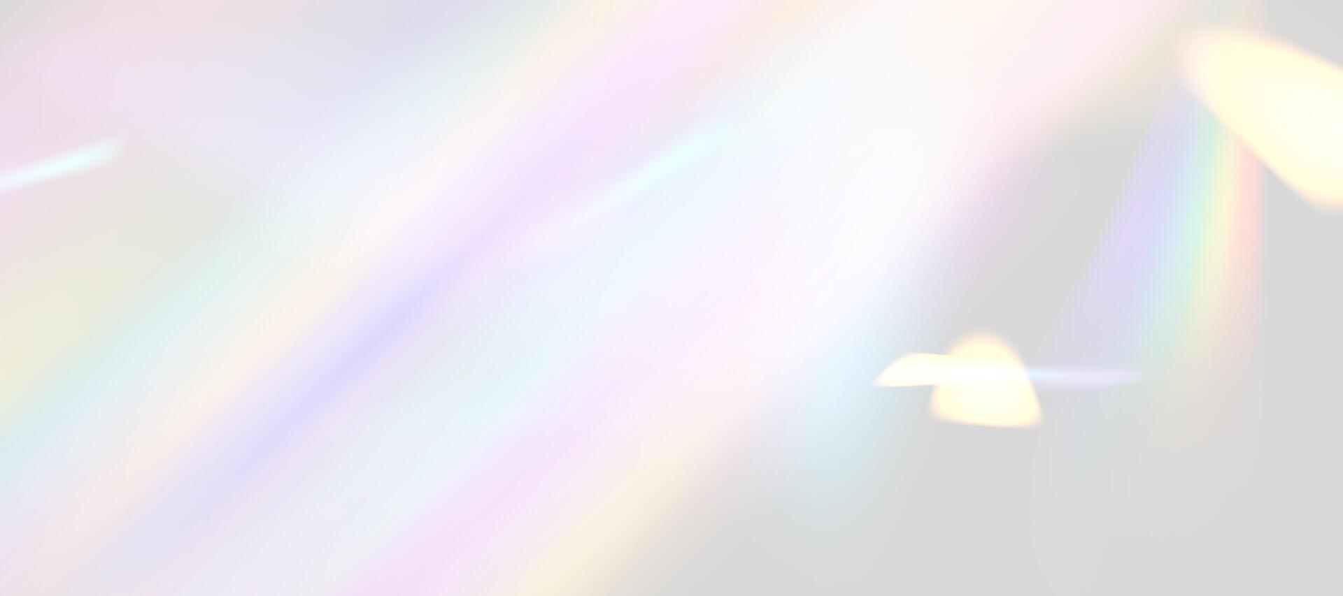 borroso arco iris refracción cubrir efecto. ligero lente prisma efecto. holográfico reflexión, cristal llamarada fuga sombra cubrir. vector