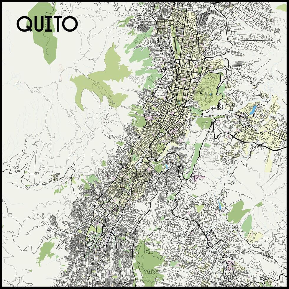 quito Ecuador mapa póster Arte vector