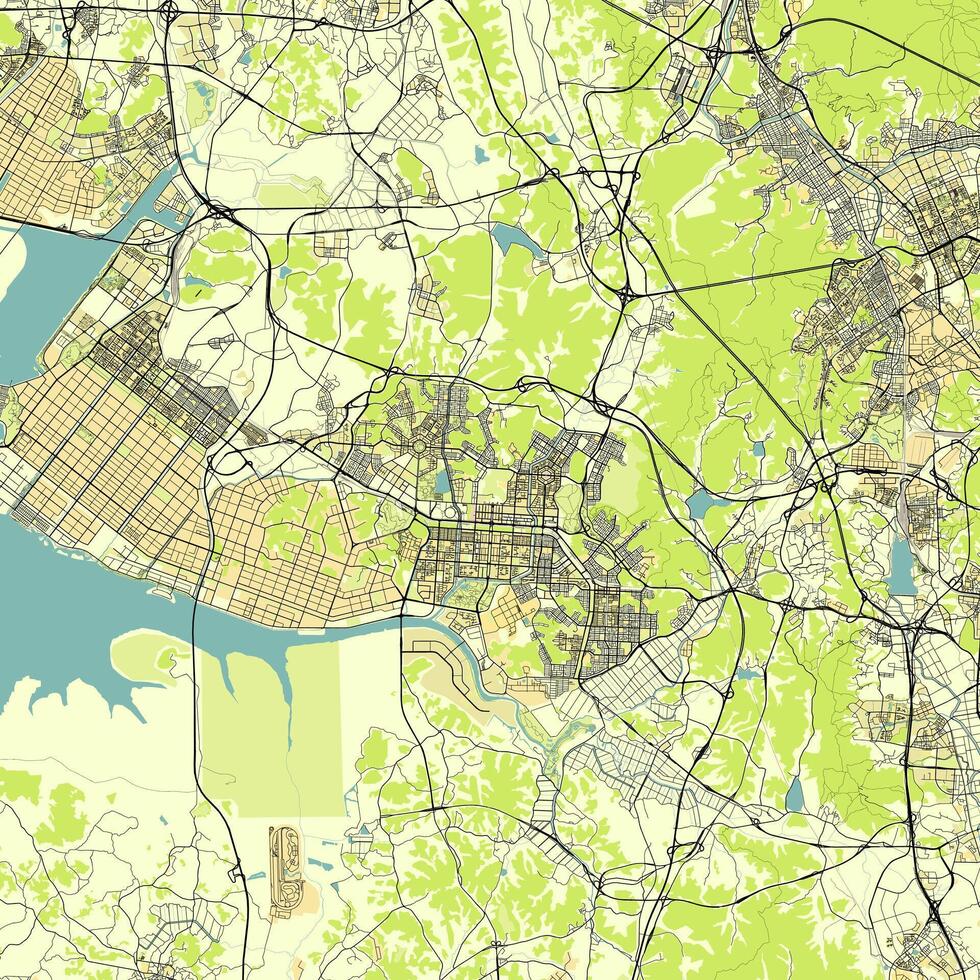 ansan-si sur Corea mapa vector