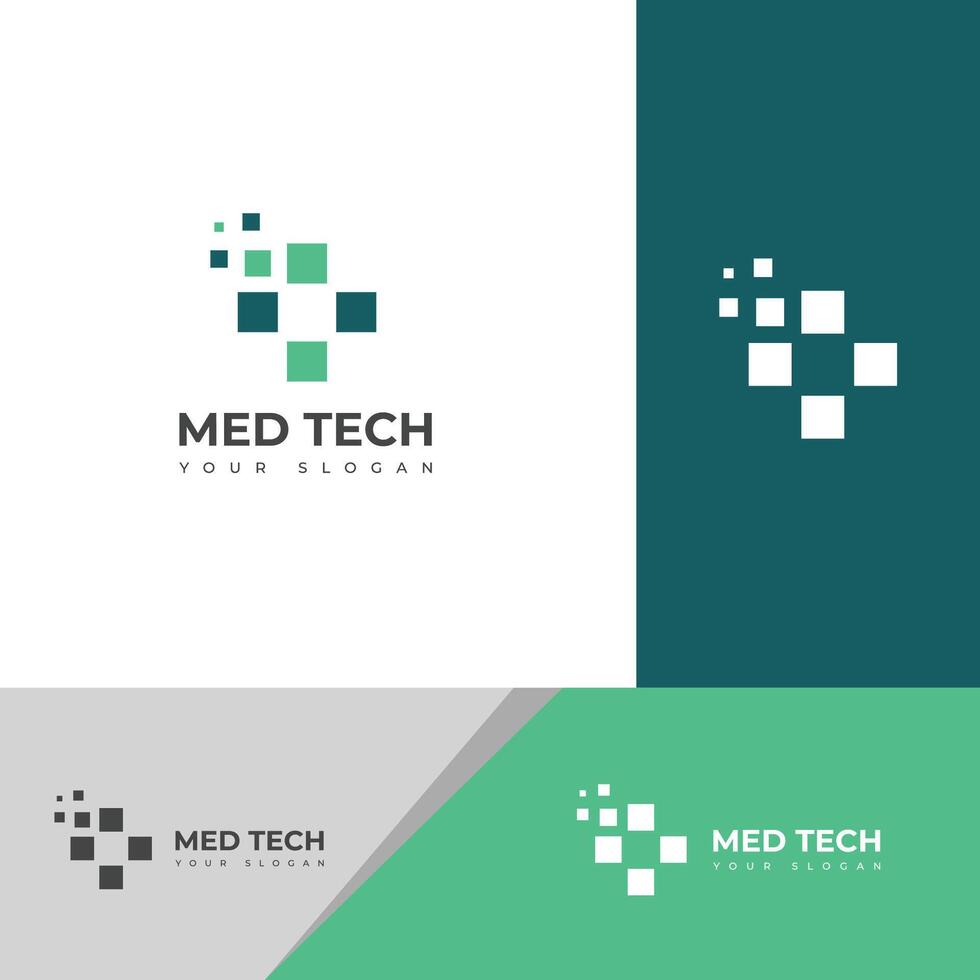 creativo medicina tecnología logo diseño modelo icono. vector