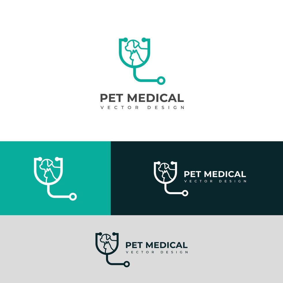 creativo mascota médico cuidado logo diseño. vector