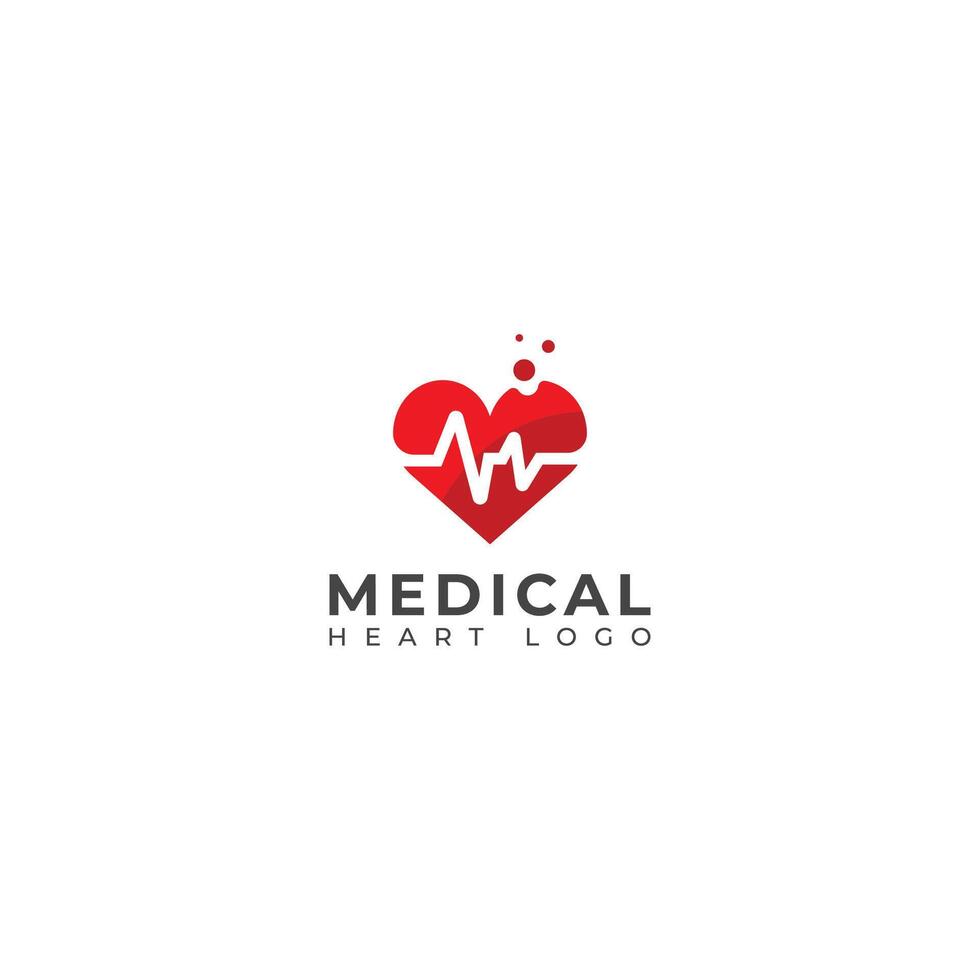 Medical heart Logo design template. Heartbeat logo. vector