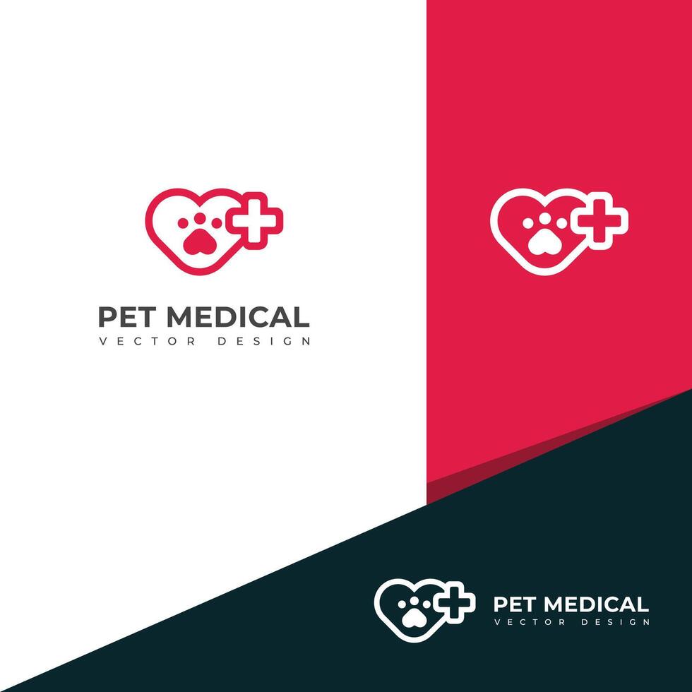 creativo mascota médico cuidado logo diseño. vector