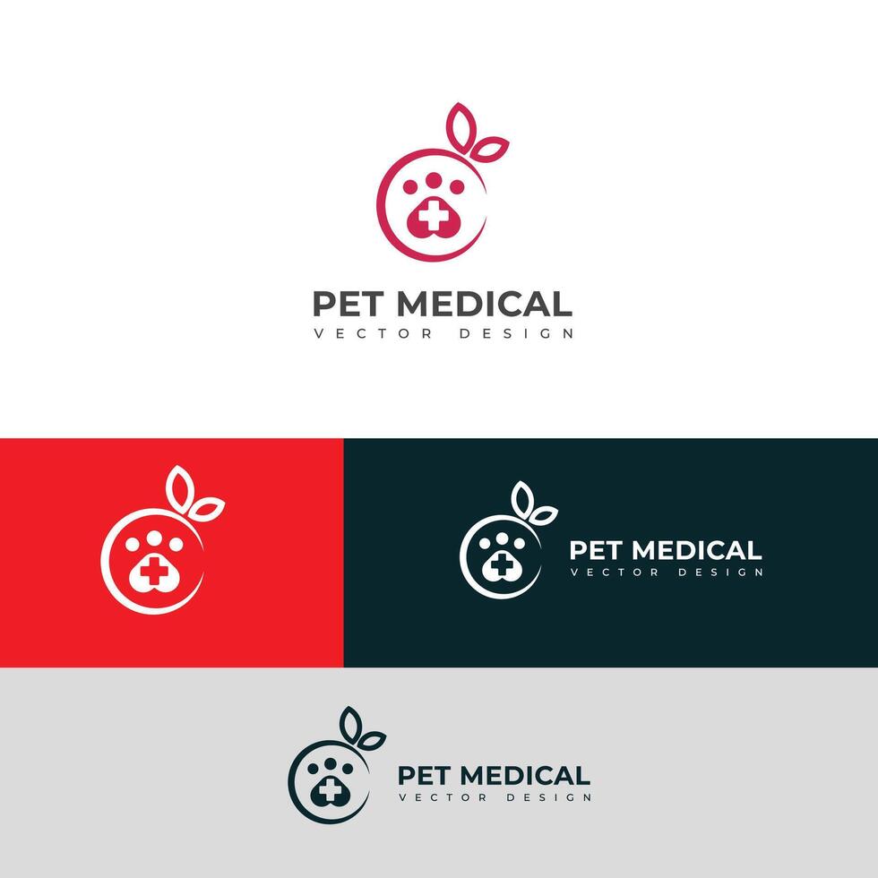 Creative pet medical care logo design. vector