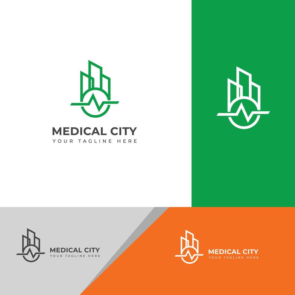 médico ciudad logo diseño modelo. vector