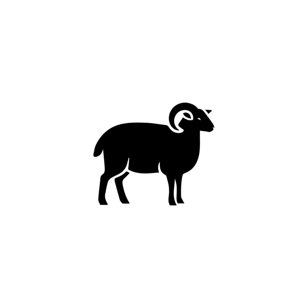 Sheep silhouette with standing pose vector