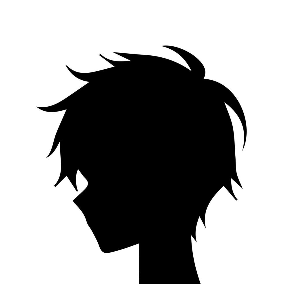 Man silhouette profile picture anime style vector
