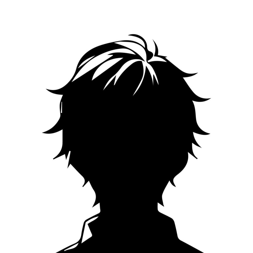 Man silhouette profile picture anime style vector