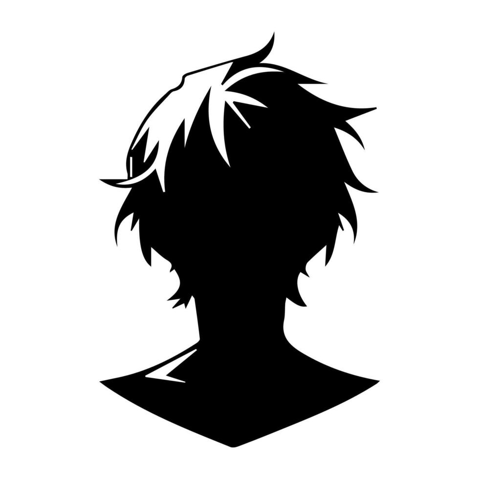 Man silhouette profile picture anime style vector