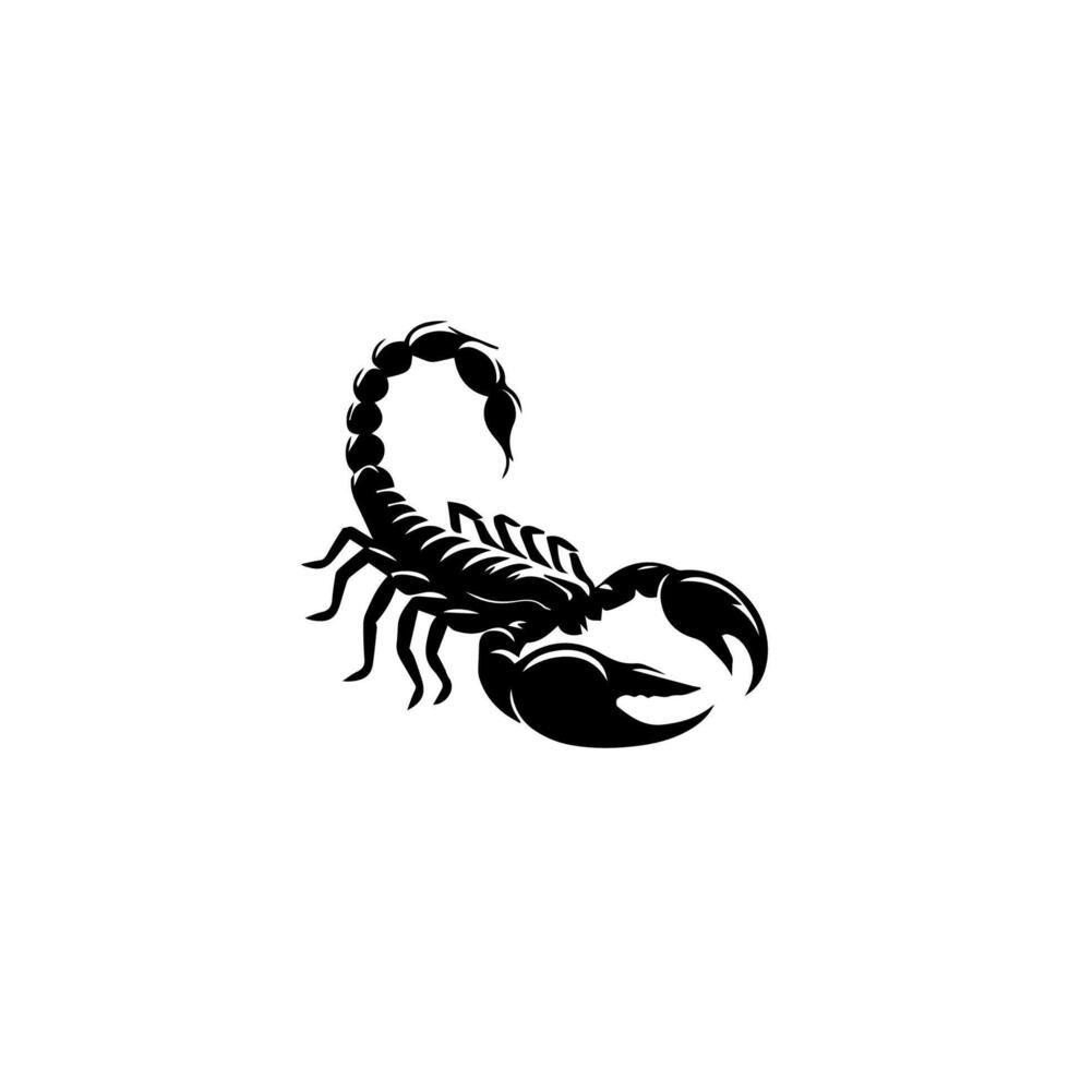 Scorpion or scorpio animal attacks isolated on a white background. Scorpius zodiac symbol tattoo. Black and white hand drawn vector