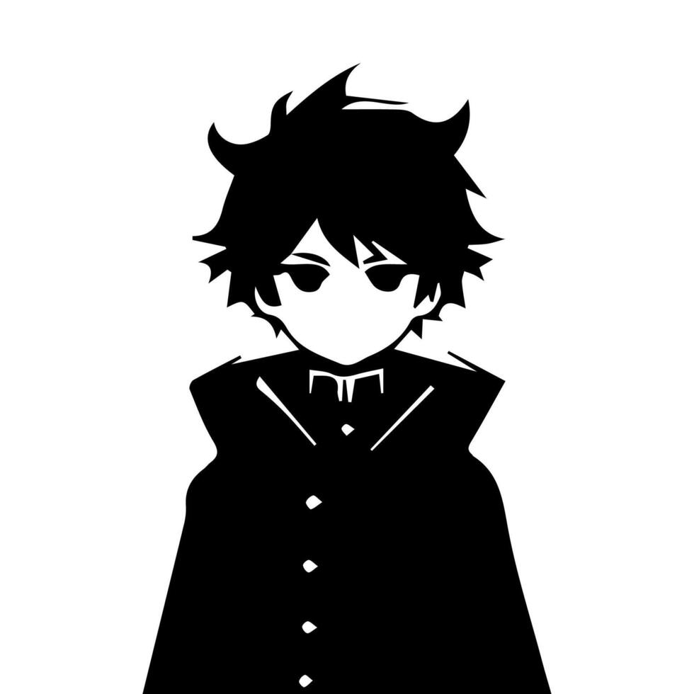 Man silhouette profile picture anime style vector