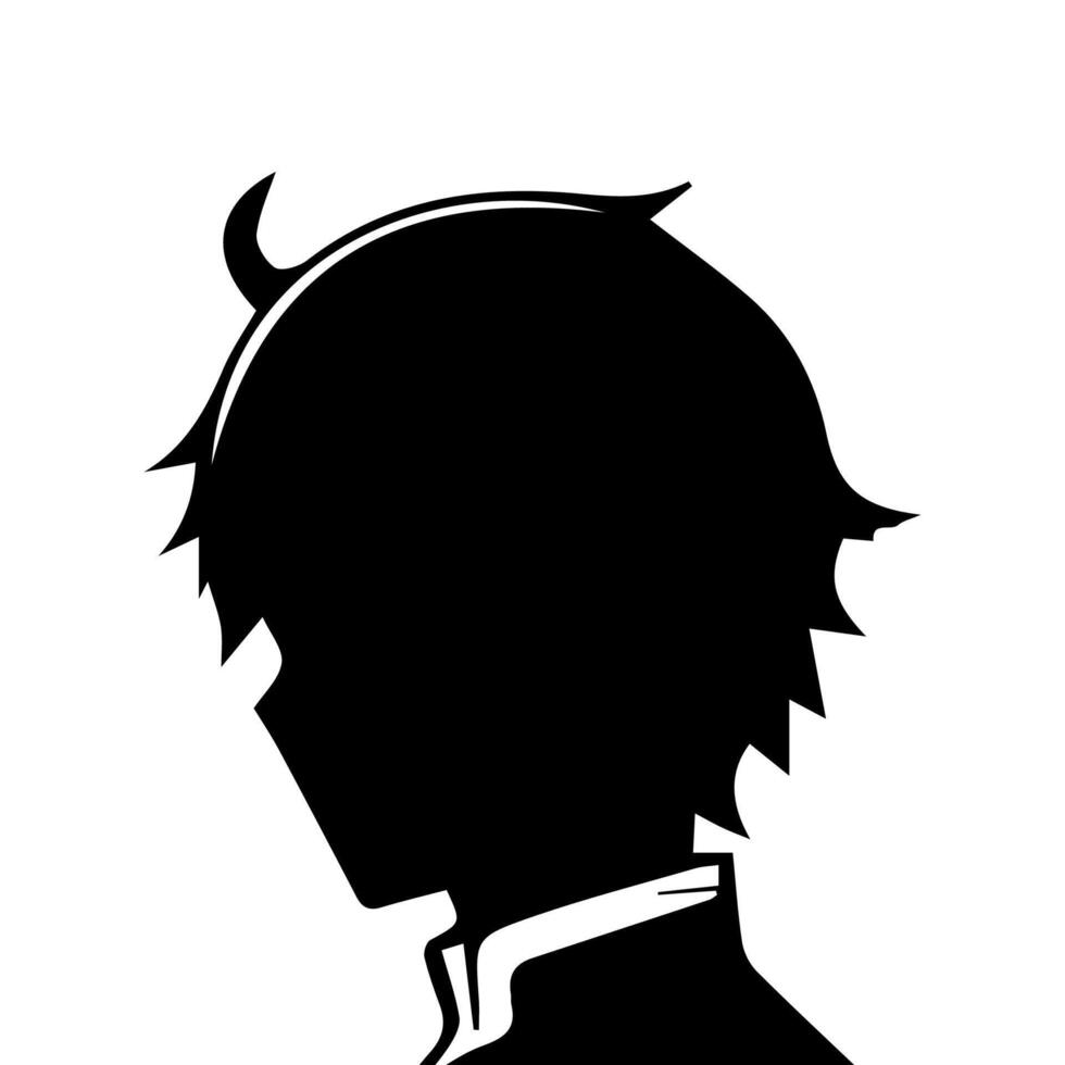 hombre silueta perfil imagen anime estilo vector