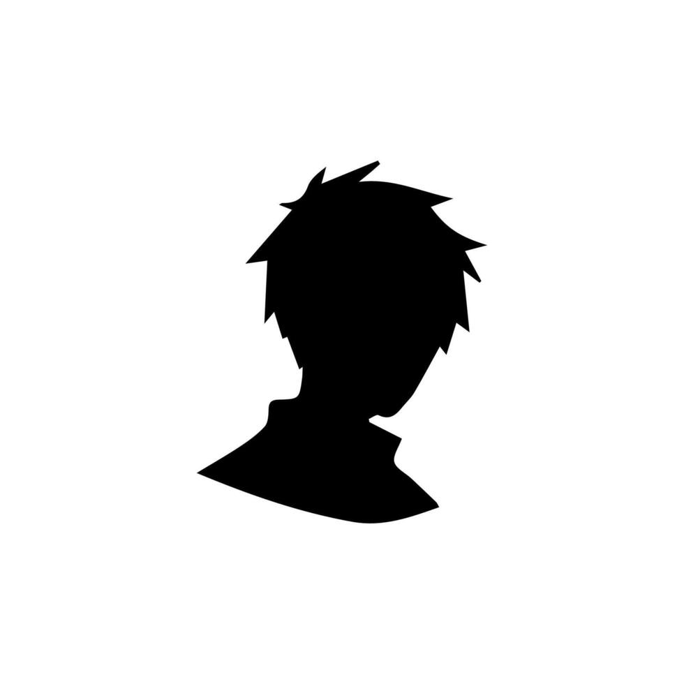 hombre silueta perfil imagen anime estilo vector