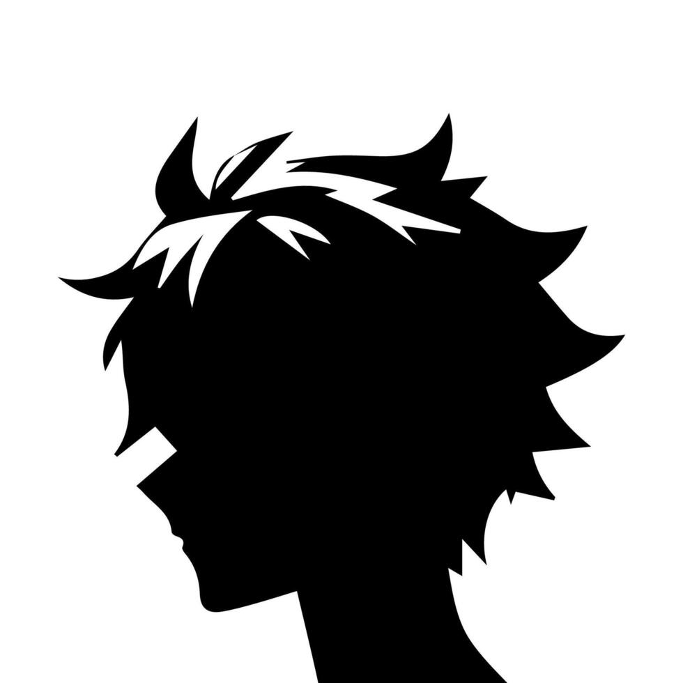 hombre silueta perfil imagen anime estilo vector