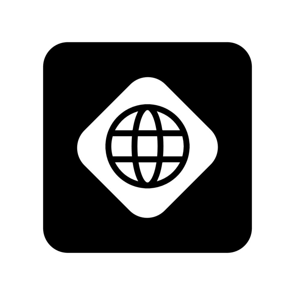Go to web symbol icon, globe logo vector