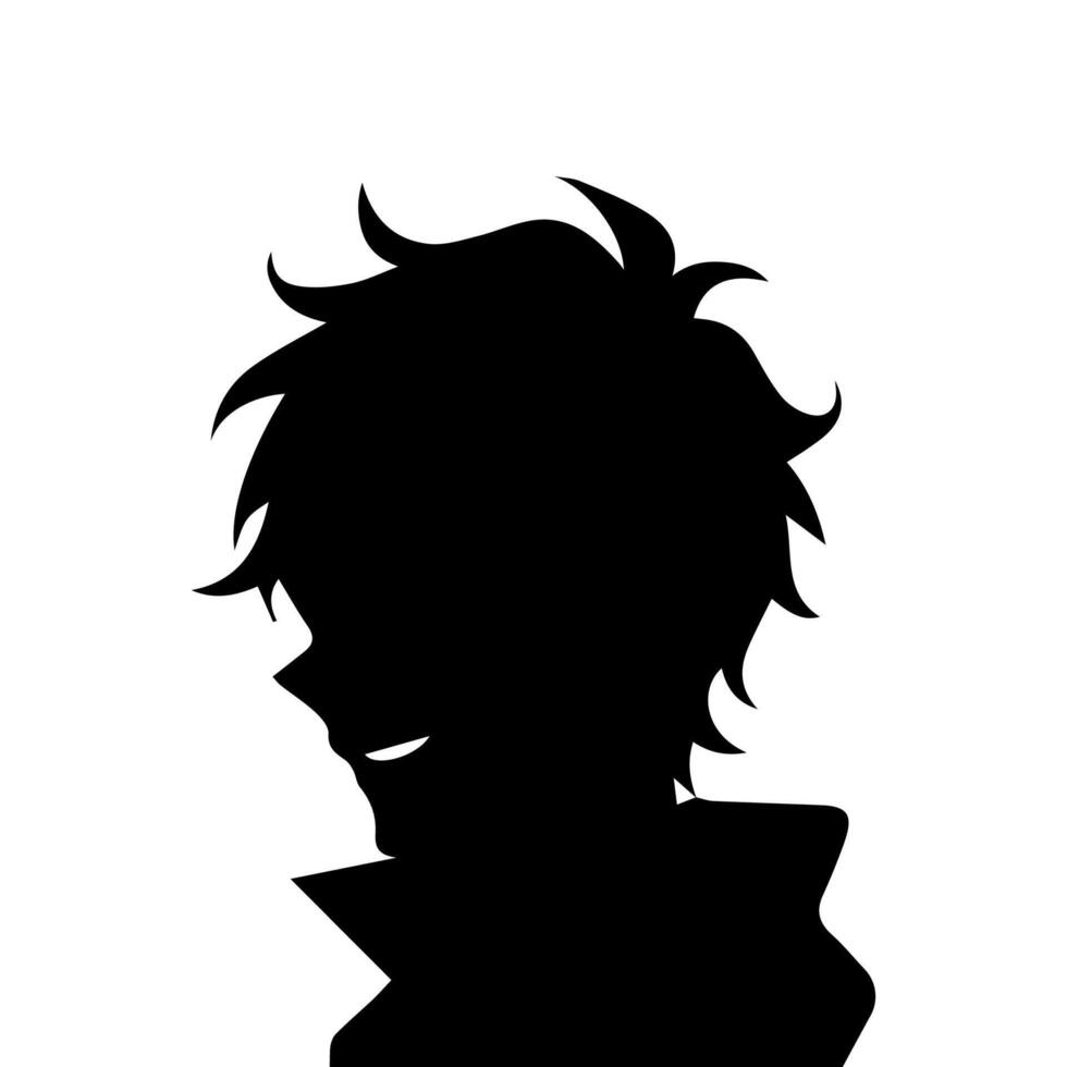 hombre silueta perfil imagen anime estilo vector