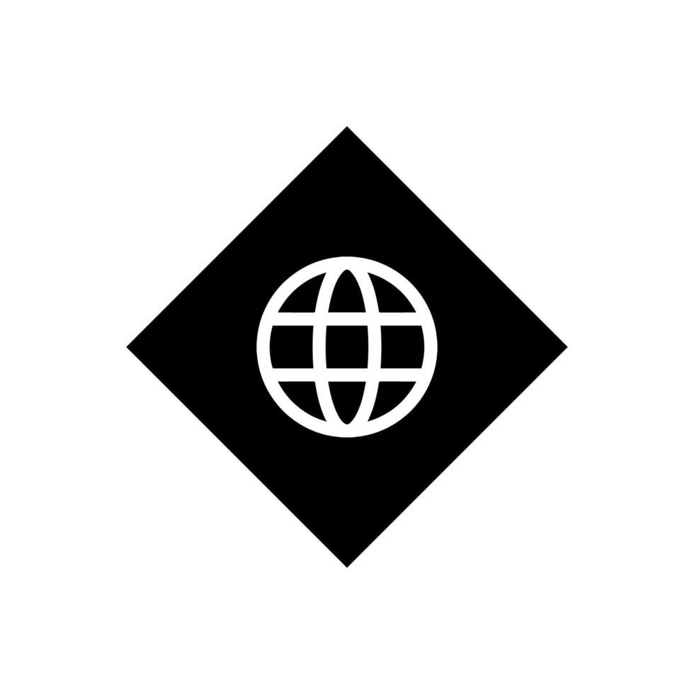 Go to web symbol icon, globe logo vector