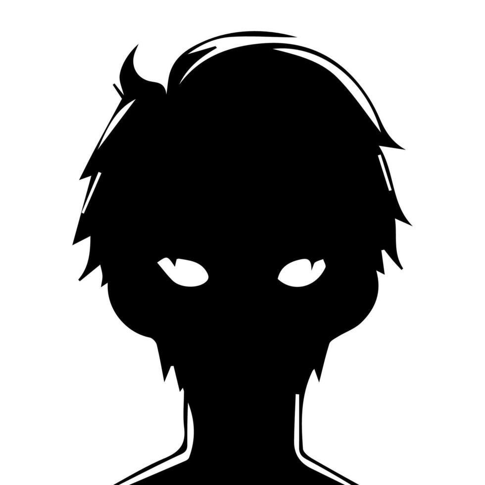 Man silhouette profile picture anime style vector