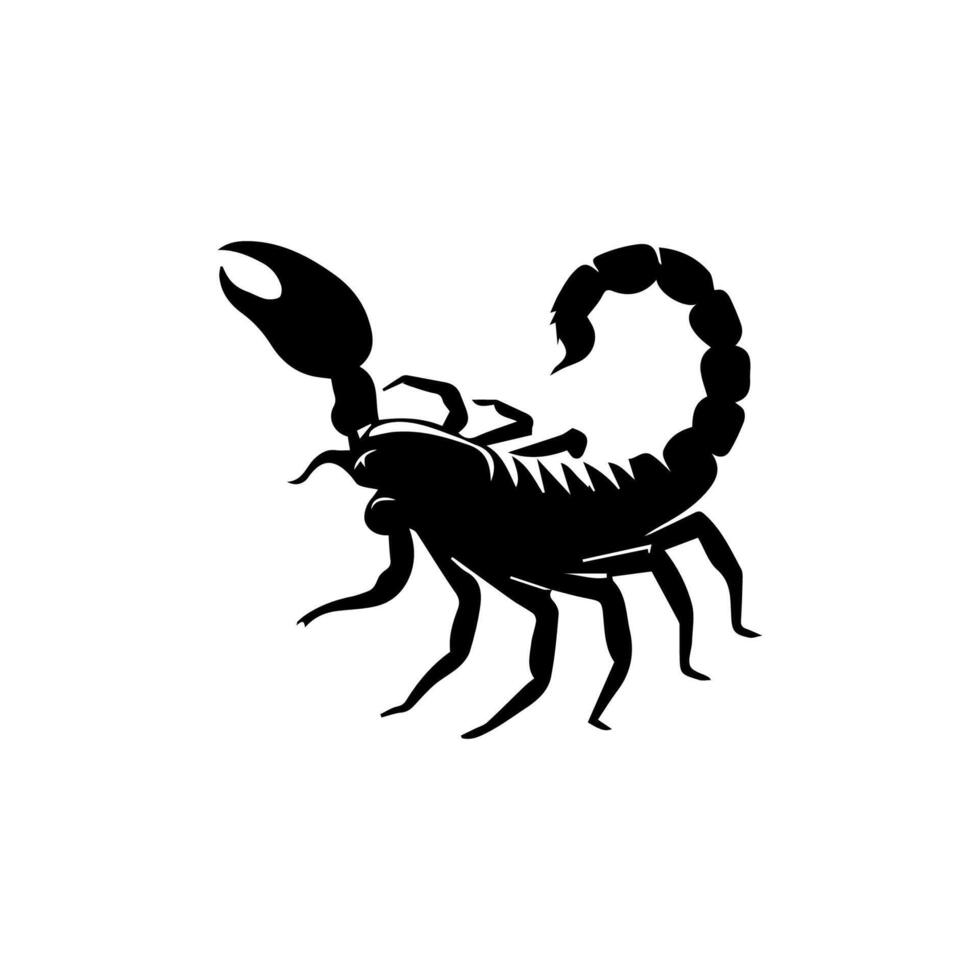 Scorpion or scorpio animal attacks isolated on a white background. Scorpius zodiac symbol tattoo. Black and white hand drawn vector