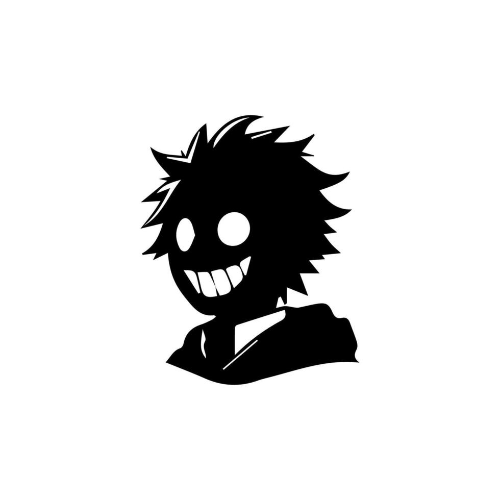 Man silhouette profile picture anime style vector