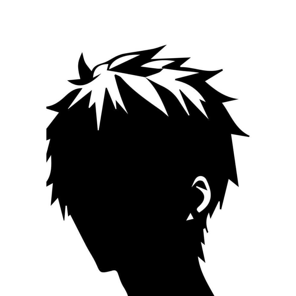 Man silhouette profile picture anime style vector