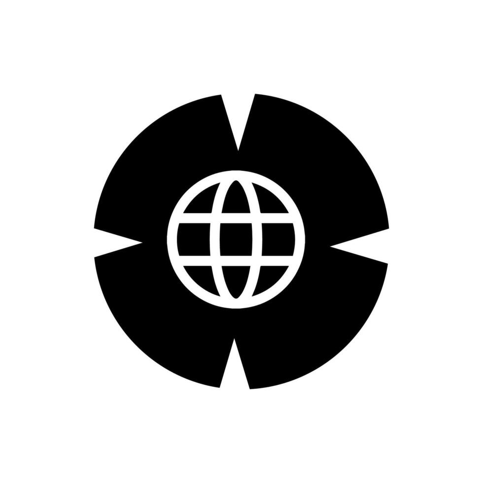 Go to web symbol icon, globe logo vector