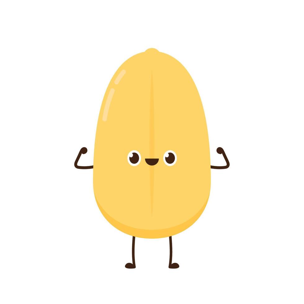 Rice character design. rice on white background. Paddy . vector