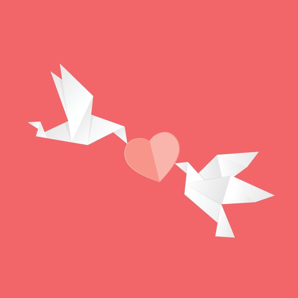 Brid paper . Origami Brid . vector