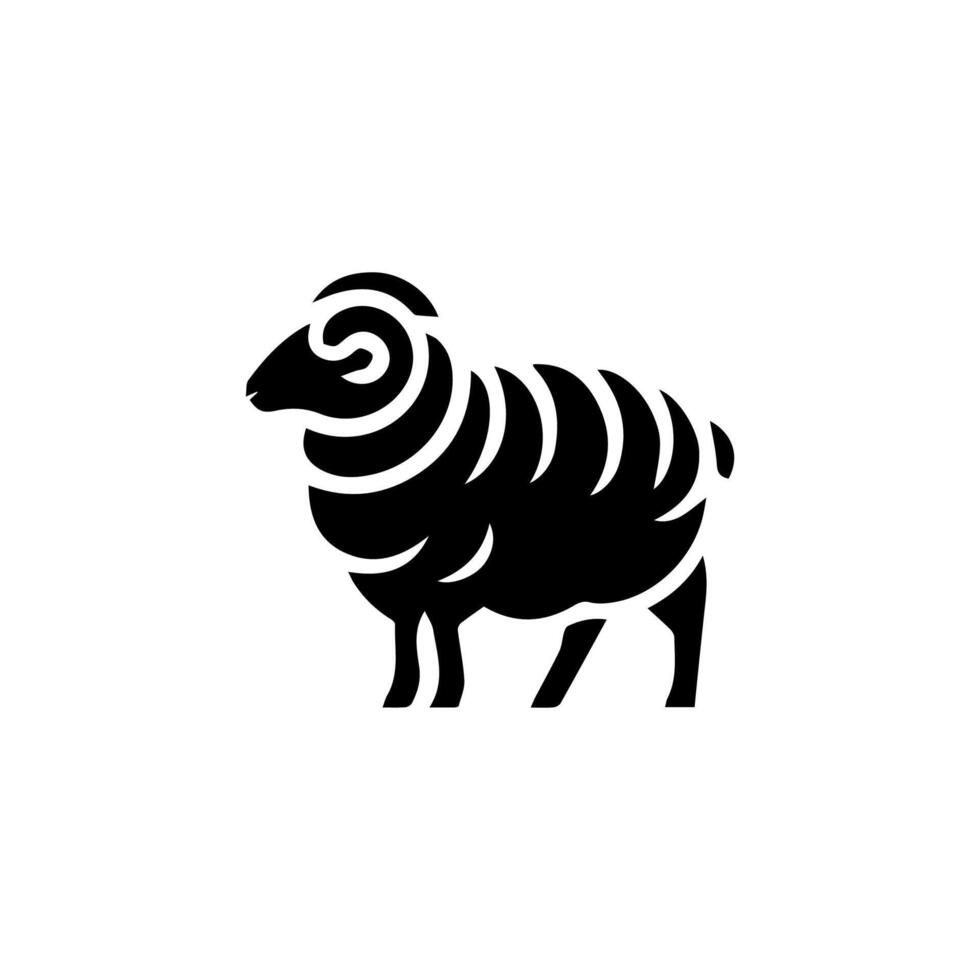 Sheep silhouette with standing pose vector