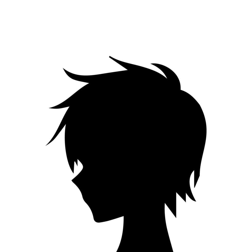 hombre silueta perfil imagen anime estilo vector