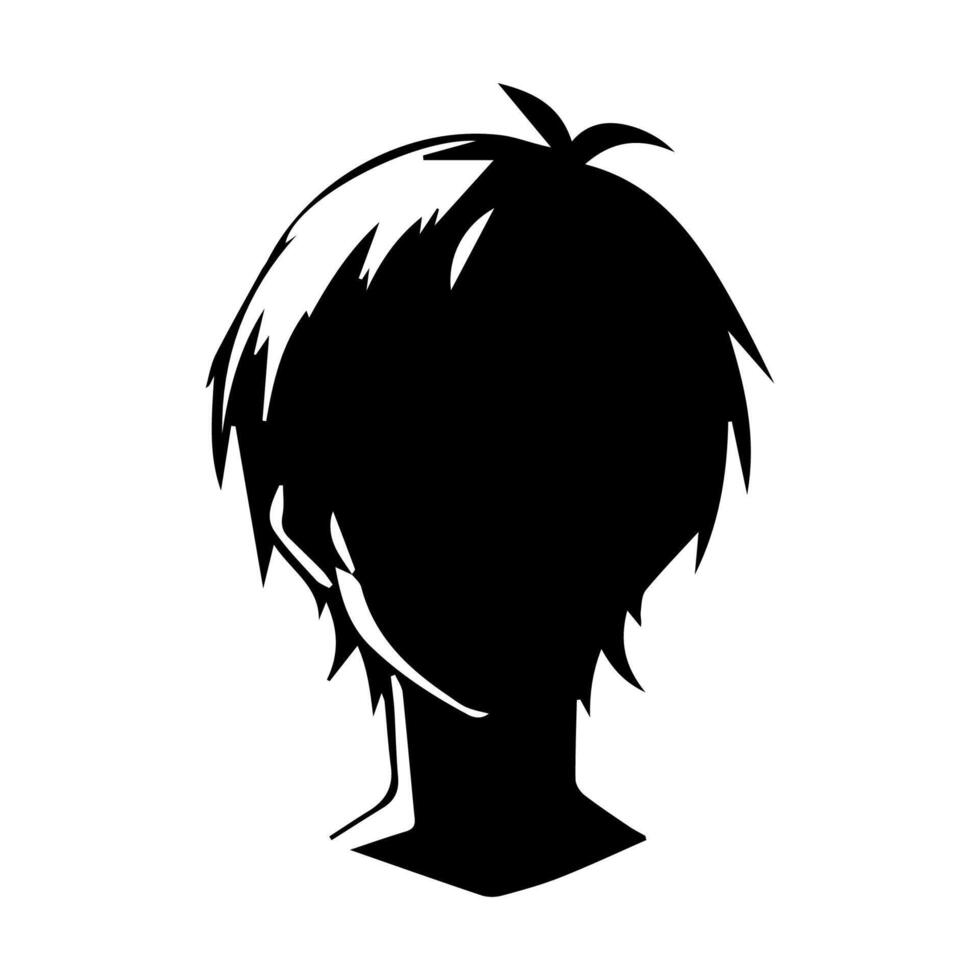 Man silhouette profile picture anime style vector