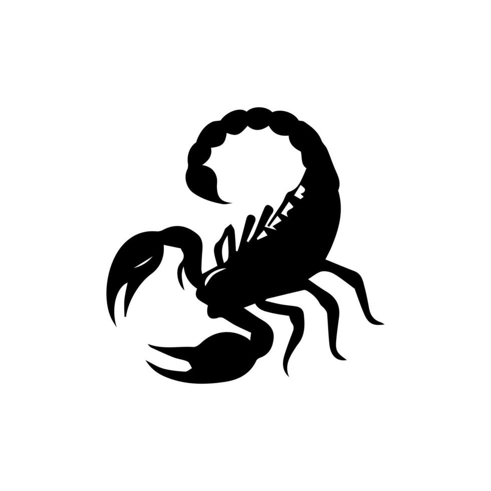 Scorpion or scorpio animal attacks isolated on a white background. Scorpius zodiac symbol tattoo. Black and white hand drawn vector