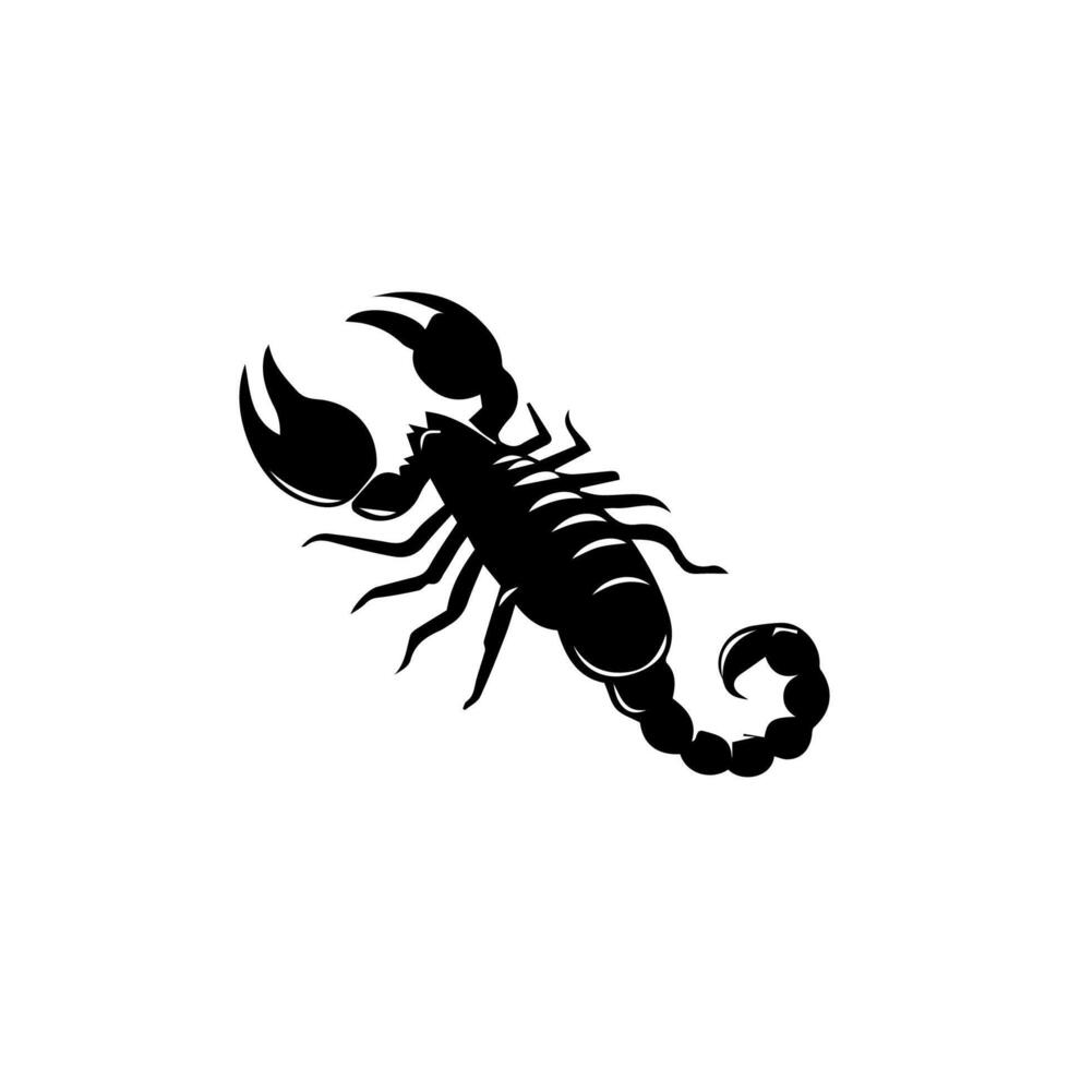 Scorpion or scorpio animal attacks isolated on a white background. Scorpius zodiac symbol tattoo. Black and white hand drawn vector