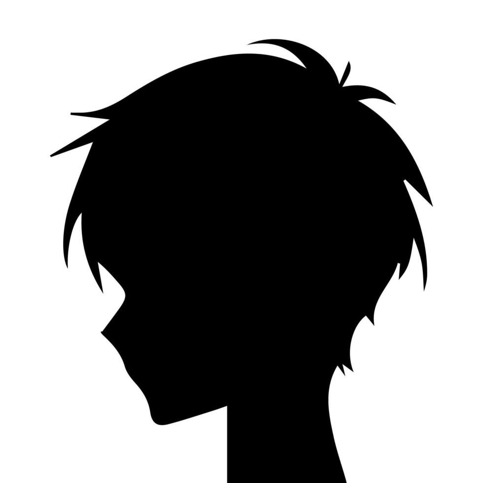 hombre silueta perfil imagen anime estilo vector